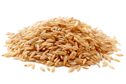 Pile of brown rice grains, isolated against a transparent background png