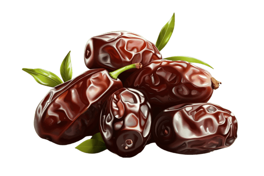 Pile of dates fruit, isolated against a transparent background png