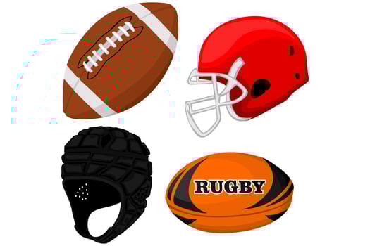 Set Of Rugby Sports Properties vector