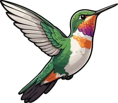 humming bird is flying illustration vector