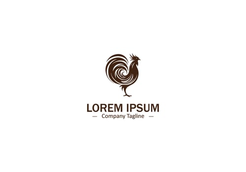 Simple Isolated Rooster Pet with Modern Design Elements vector