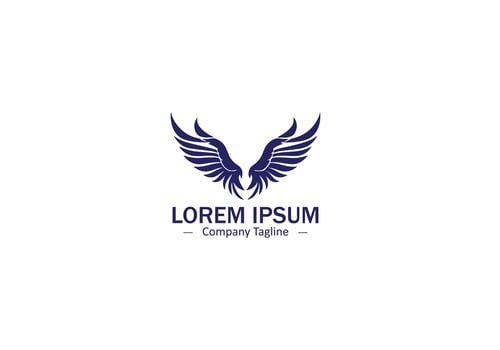 Modern Wing Feather Design with Abstract Silhouette and Logo Icon vector