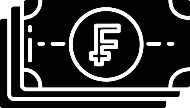 Currency Note solid glyph illustration vector