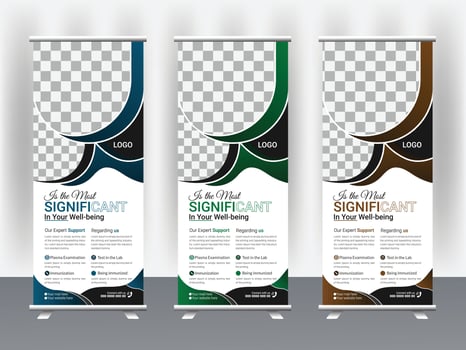 Medical roll up banner design vector