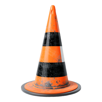 traffic cone isolated on a transparent background png
