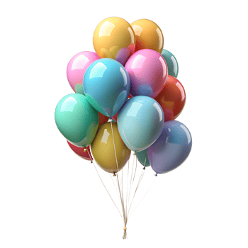 colors full balloons isolated on a transparent background png