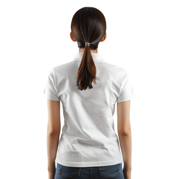 woman wearing a front and back shirt mockup, against a transparent background png