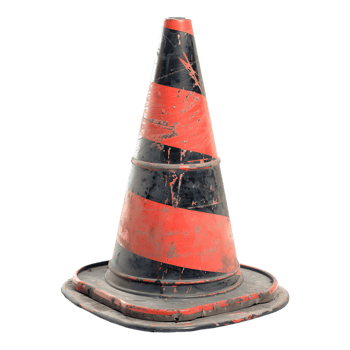 traffic cone isolated on a transparent background png