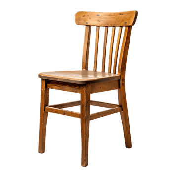wooden chair isolated against a transparent background png