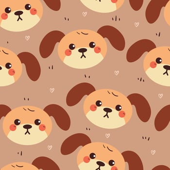seamless pattern cartoon puppy. cute animal wallpaper for fabric print, gift wrap paper vector