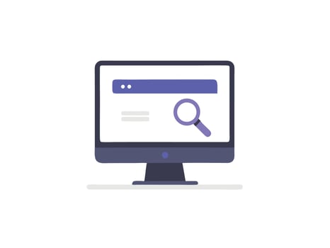 Search Engine Page on Computer Monitor Screen vector