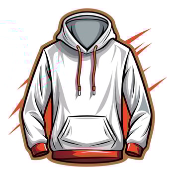 Hoodie Design Outline Against White Background vector