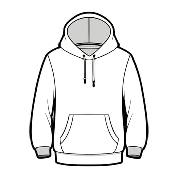 Outline of Hoodie Depicted on White Canvas vector