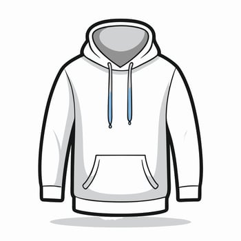 Hoodie Shape Outlined on White Canvas vector