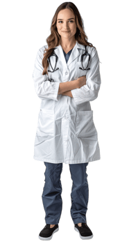 smiling and confident female doctor isolated on a transparent background png