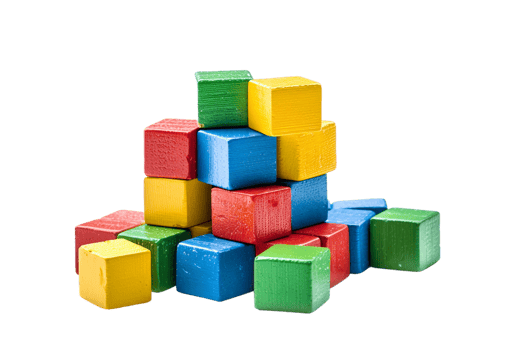 stack of colorful toy blocks, set against a transparent background png