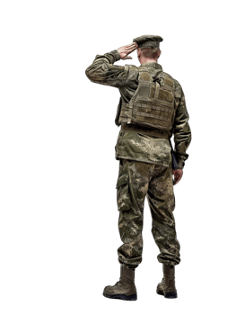 Soldier saluting, isolated on transparent background png