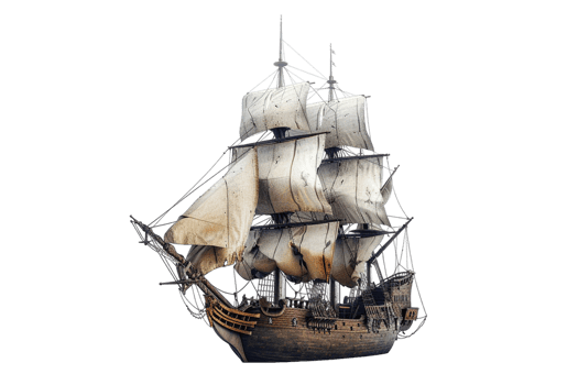 pirate ship isolated against a transparent background png