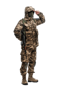 Soldier saluting, isolated on transparent background png