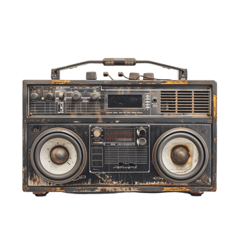 radio electronics boombox stereo isolated against a transparent background png