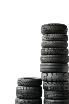 Stack of tires alone against transparent backdrop png