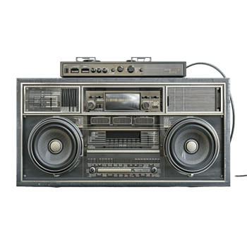 radio electronics boombox stereo isolated against a transparent background png