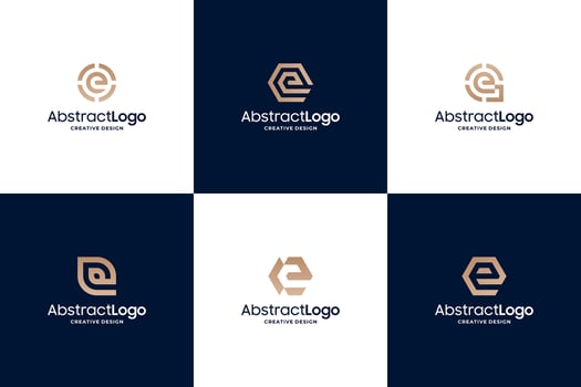 Letter E business company logo design collection vector