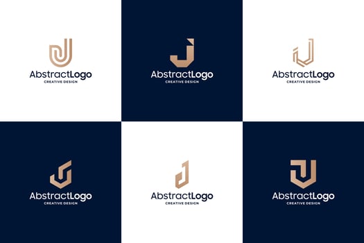 Unique letter J logo design collection vector