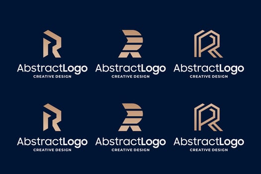 Unique monogram letter R logo design vector