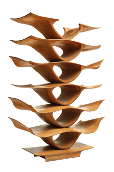 Vertical bookshelf alone against transparent backdrop png