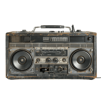 radio electronics boombox stereo isolated against a transparent background png
