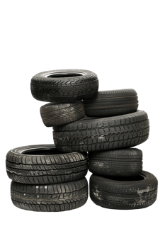 Stack of tires alone against transparent backdrop png