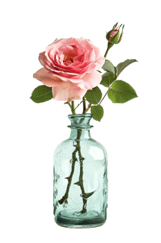 rose in a vase isolated against a transparent background png