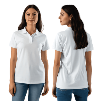 woman wearing a front and back shirt mockup, against a transparent background png
