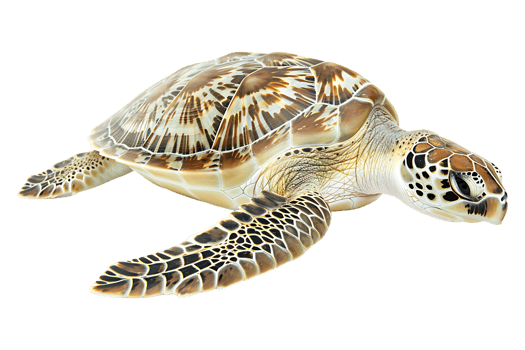 Turtle alone against transparent backdrop png