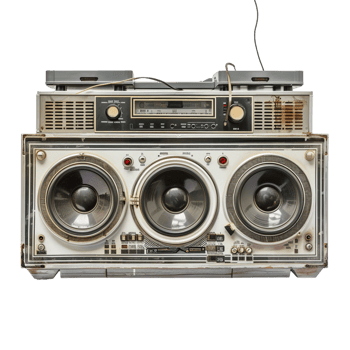 radio electronics boombox stereo isolated against a transparent background png