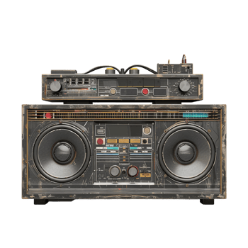 radio electronics boombox stereo isolated against a transparent background png