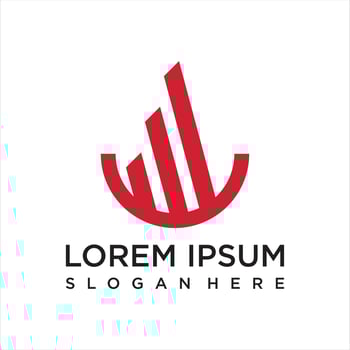 modern red finance logo design idea vector