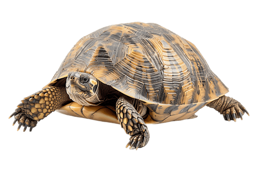 Turtle alone against transparent backdrop png