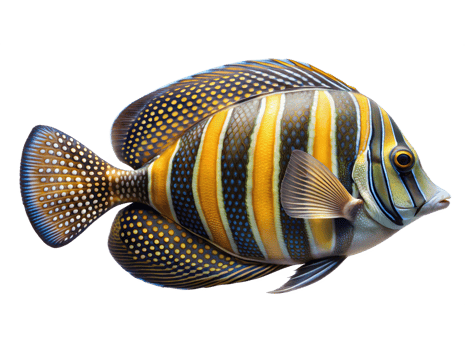 Sailfin Tang isolated on a translucent background png