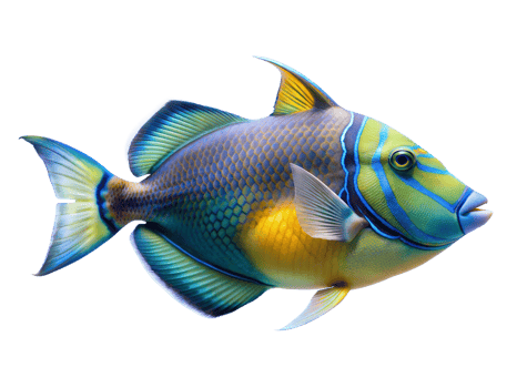 Queen Triggerfish isolated on a translucent background png