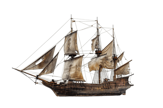 pirate ship isolated against a transparent background png