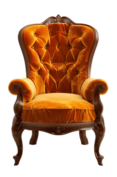Slipper chair, isolated against a transparent background png