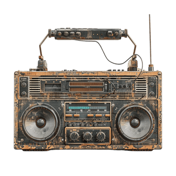 radio electronics boombox stereo isolated against a transparent background png
