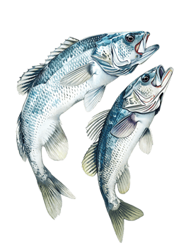 Two fish circling each other, isolated against a transparent background png