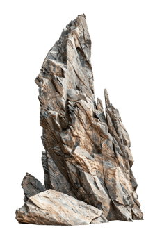 Spike rock formation, isolated against a transparent background png