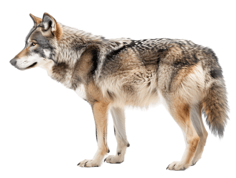 Wolf isolated against transparent background png