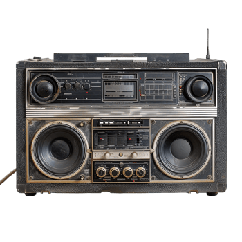 radio electronics boombox stereo isolated against a transparent background png