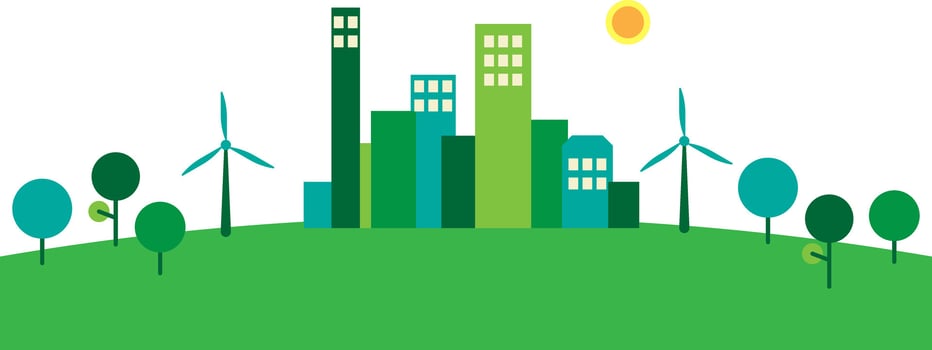 green sustainable city. illustration vector