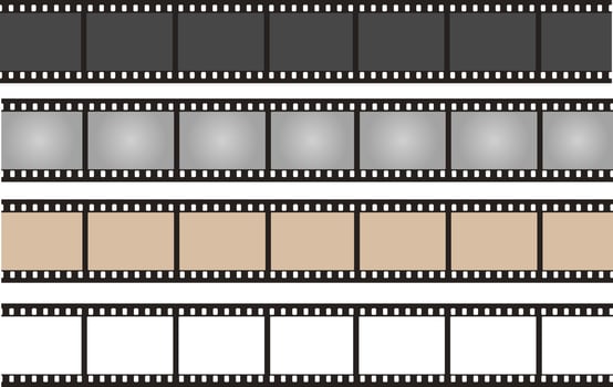 pack of photographic analog films borders with barcodes vector